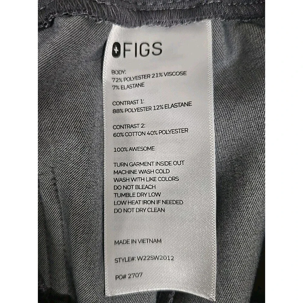 FIGS‎ Technical Collection Zamora Jogger Scrub Pants Gray Women’s Size S Regular